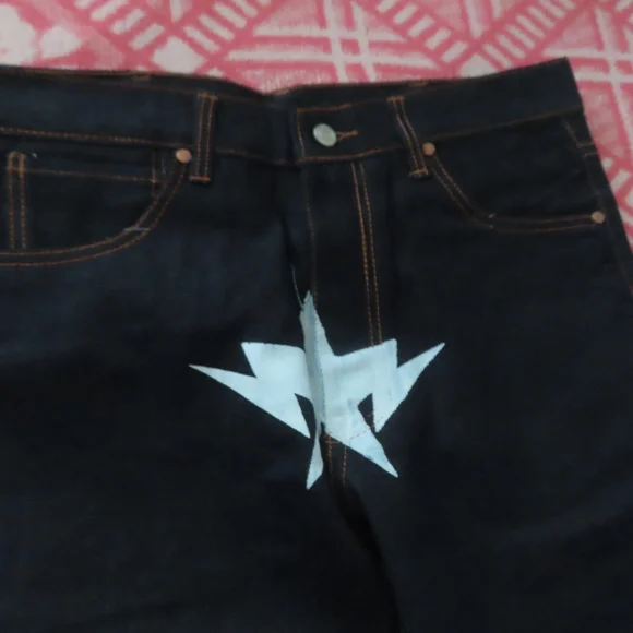 Y2K BAPE Jeans with iconic Star Design on the Front Japanese DenimL (36x35)